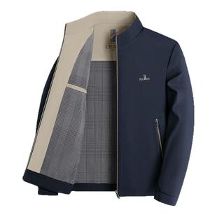 啄木鸟外套男款2026新款春季男士干部装立领爸爸装翻领行政夹克男