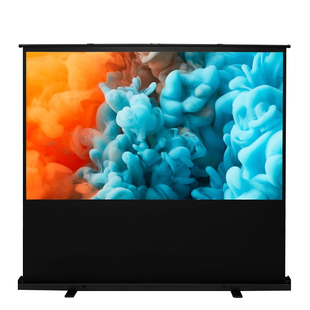 银资付地拉投影幕布免打孔家用户外投影仪支架落地升投影移动幕布手拉卧室4K抗光光子高清便携布幕100/120寸