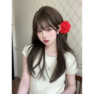 alicegarden假发女长直发网红日常lolita显白自然斜刘海全头套