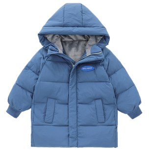 巴贝2025新款儿童羽绒服男童中长款韩版洋气加厚宝宝小童保暖童装