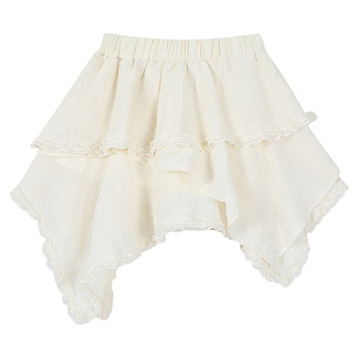 白色a字不规则半身裙女夏季新款