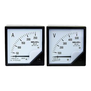 德力西安装仪表指针式电压电流表6L2-450V交直流检测仪  6L2-400A