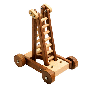 木艺爸爸儿童益智男孩玩具DIY拼装古代战车重力投石车大炮可发射