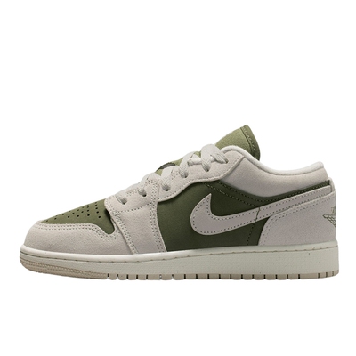 NIKE耐克女鞋AIR JORDAN 1 AJ1白绿低帮复古板鞋篮球鞋HV4396-201