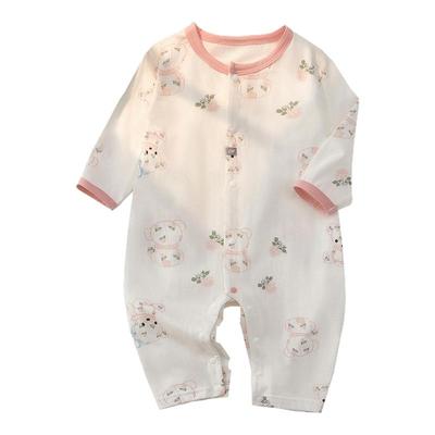 婴儿连体衣a类纯棉夏薄款女宝宝衣服爬服无骨婴幼儿长袖婴儿衣服