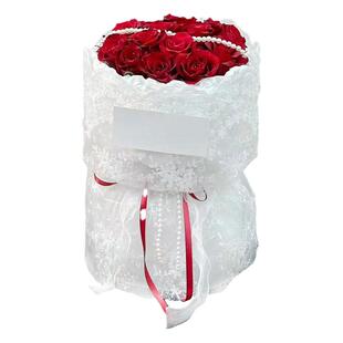 店主推荐情人节刺绣蕾丝布花店鲜花包装纸花束花店防水花艺可diy