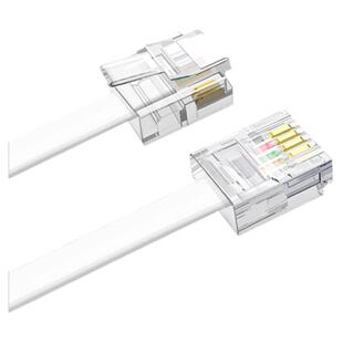 三堡 座机电话线水晶头二芯/4芯6P4C电话线模块对接接头双头成品四芯电话线单股/多股纯铜电话话筒连接线