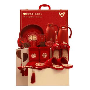 喜连枝女方陪嫁套装结婚礼物品用品大全新娘嫁妆全套高档喜箱婚箱