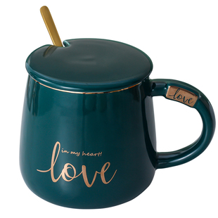 陶瓷马克杯礼盒套装情侣对杯杯子带盖勺伴手礼家用水杯一对情侣款