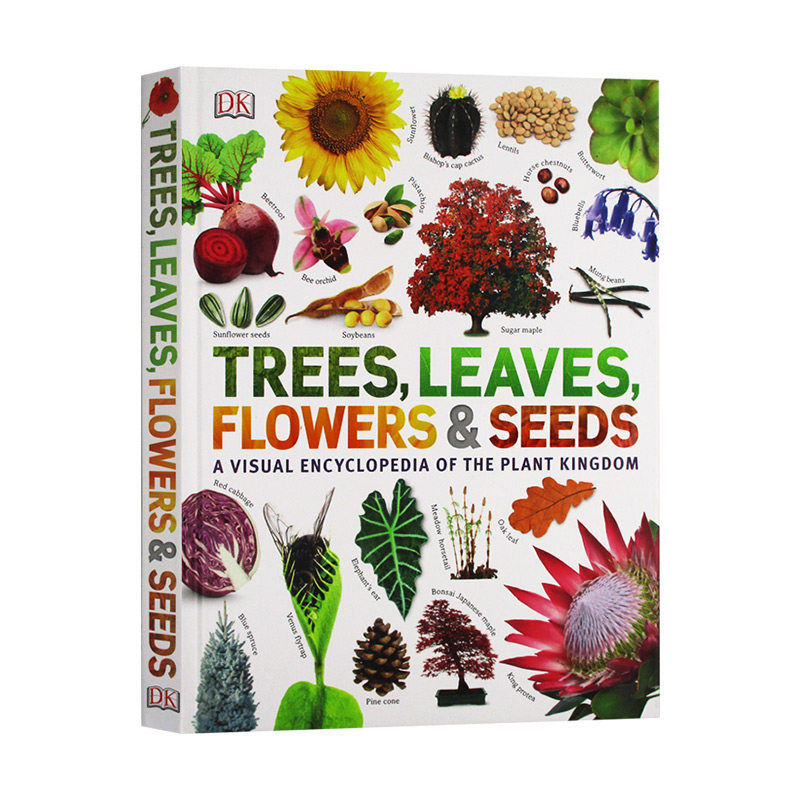 DK植物王国的视觉百科全书 树 树叶 种子百科 Trees Leaves Flowers Seeds 英文原版儿童科普读物书籍