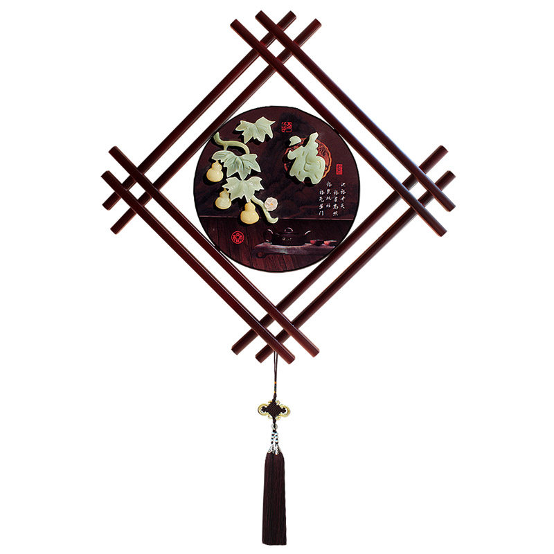 天然玉雕新中式客厅墙上装饰挂件