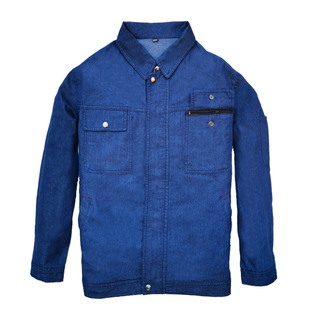 夏季牛仔工作服套装男纯棉薄款电焊工装劳保服多口袋工厂车间厂服