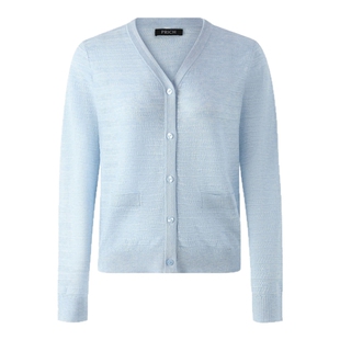 PRICH时尚V领轻薄针织开衫淡人穿搭夏季新款肌理感长袖上衣女