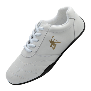 武术太极鞋女真皮牛筋底新款软牛皮太极拳太极鞋男款八段锦练功鞋