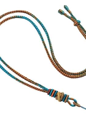 千里江山毛衣链绳编手工八股挂链项链挂件配饰长款装饰民族风百搭