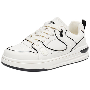 森马小白鞋男款2025新款秋季青少年厚底潮流透气高级感休闲板鞋子