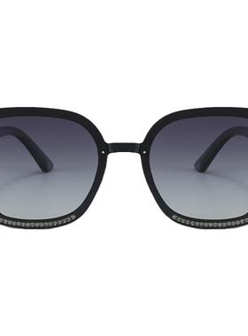 2023新款女士镶钻镜框时尚小香偏光太阳镜女墨镜明星网红眼镜修脸