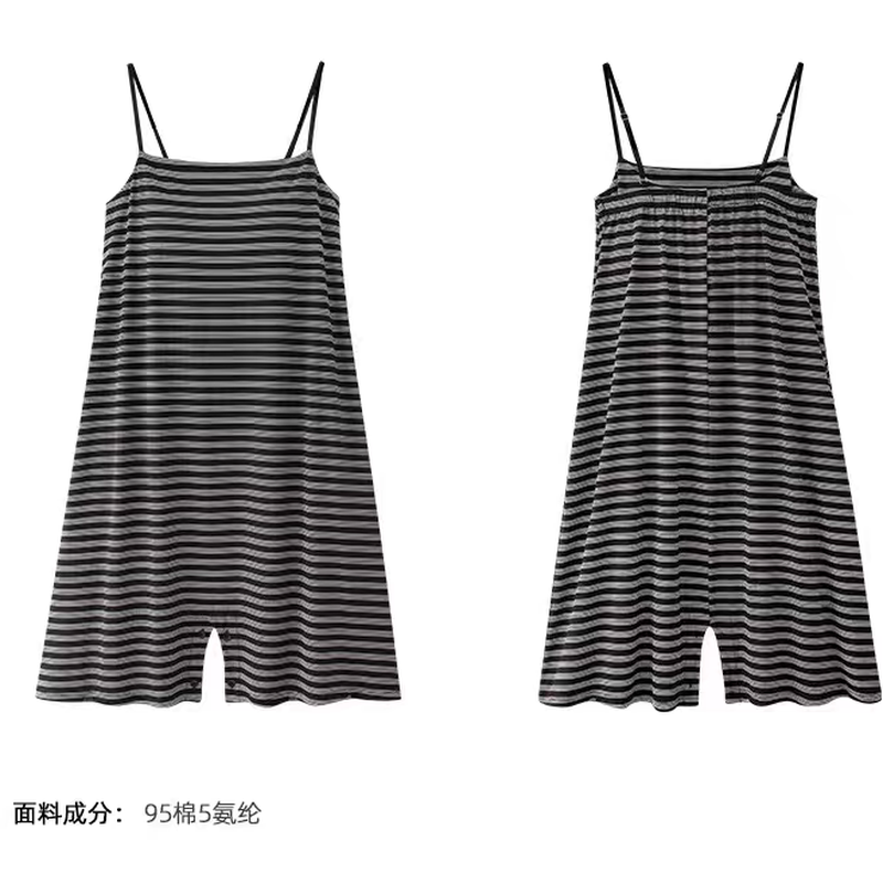 夏季凉感棉带胸垫吊带睡裙可外穿