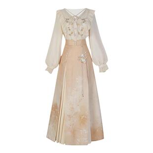 大衣女秋冬中长款外套国风汉元素高级感休闲显瘦新中式半身裙套装