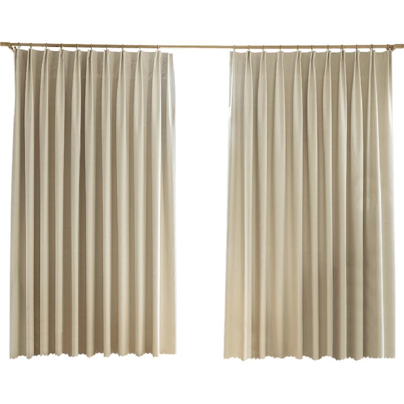 挂钩式窗帘遮光2025新款隔热防晒遮阳卧室飘窗防光布免打孔安装全