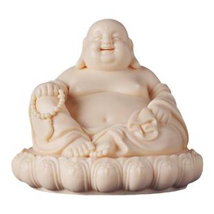 戴玉堂陶瓷摆件《古莲座弥勒佛》林弋新德化白瓷佛像笑佛工艺品