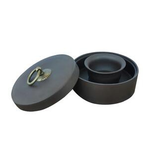 火锅砚台带盖不干墨保湿书法墨碟毛笔字水碟笔洗练字大号陶瓷墨池