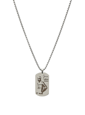 钛钢军牌项链蓝球迷用品球星吊坠生日礼物湖人队詹姆斯库里礼品