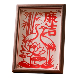 廉洁剪纸作品刻纸非遗手工diy红色主题图案底稿半成品廉政文化8开