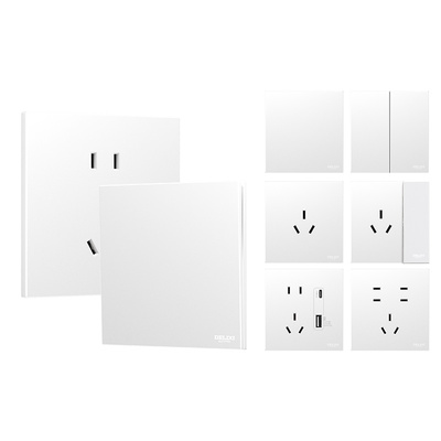 德力西297超薄哑光肤感墙开插座