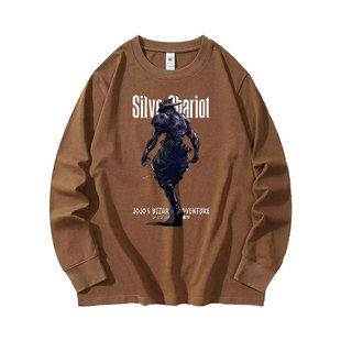 日系动漫jojo奇妙的冒险联名周边2024春款二次元情侣装长袖T恤上