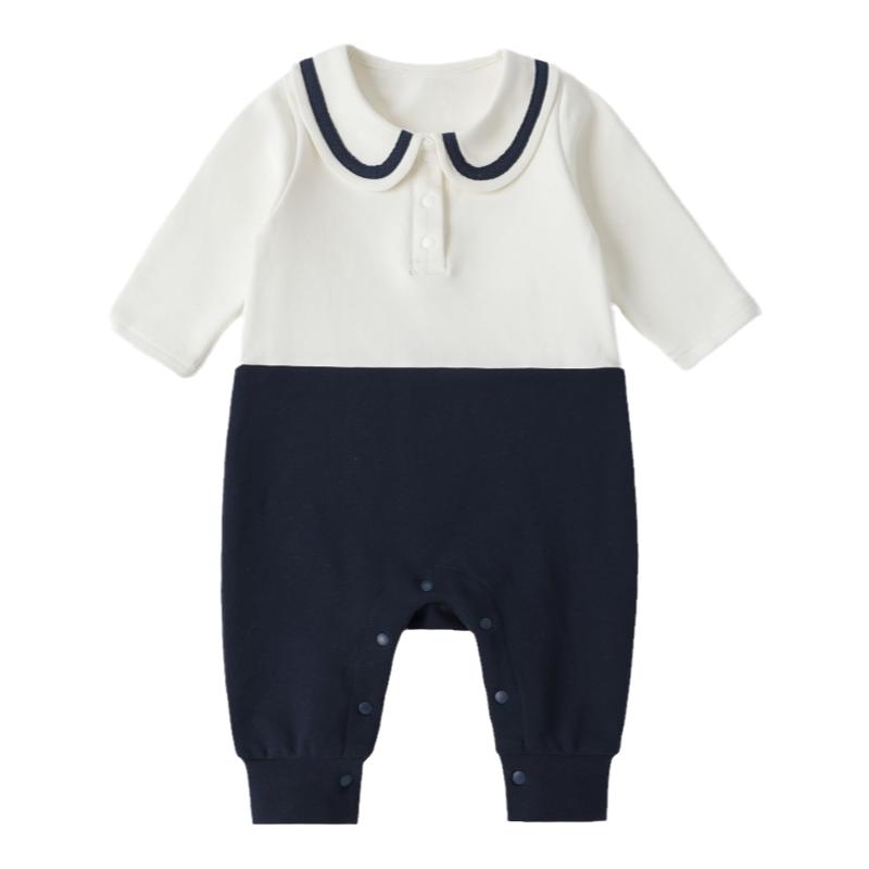 Oak mont学院风爬服新生婴儿连体衣龙凤胎百天周岁宝宝满月衣服