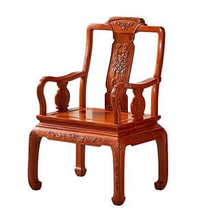 缅甸花梨宝座红木太师椅实木中式主人椅官帽椅雕花大果紫檀老板椅