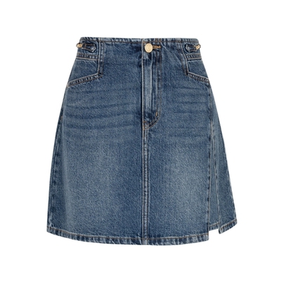 XG雪歌XK203012A520浅蓝色牛仔半身裙2025夏季新款水洗纯棉短裙女