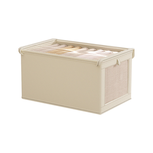 衣服收纳箱衣柜透明带盖分层神器布艺衣物裤子分隔储物筐整理箱子