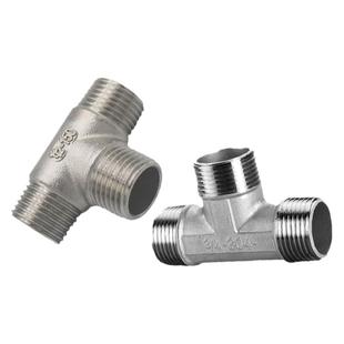 304不锈钢外丝三通外螺纹三通T型外牙螺纹三通变径异径接头4分6分