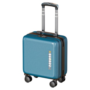 众驰蓝色18寸行李箱商务登机箱免托运小型耐用拉杆箱万向轮旅行箱