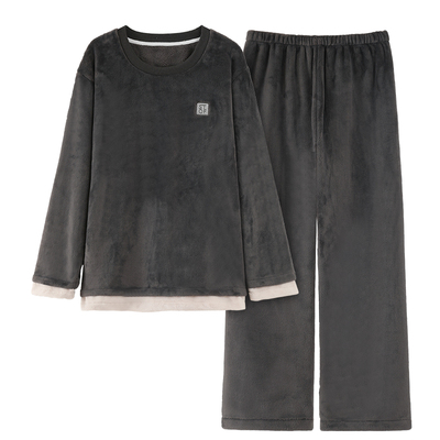 宜而爽男士睡衣珊瑚绒家居服套装