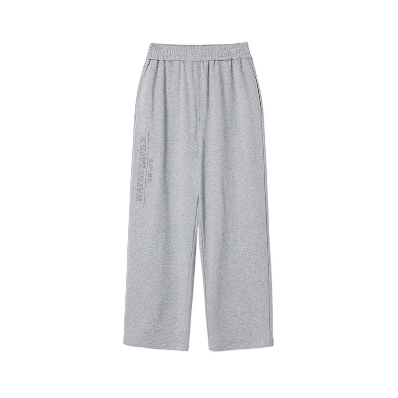 韦恩泽维尔大码休闲运动卫裤男宽松秋加肥加大刺绣直筒休闲裤8857