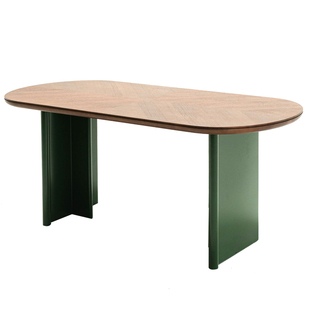 极简概念/绿墨林餐桌/法式复古实木餐桌椅家用椭圆饭桌轻奢现代