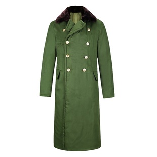 执正官军棉大衣男女冬季加厚棉服冷库防寒服绿棉袄老式风衣大棉衣