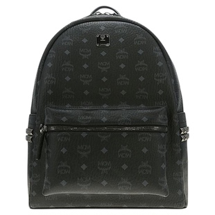 香港直邮MCM STARK系列经典老花铆钉中号双肩包 MMKEAVE12新款