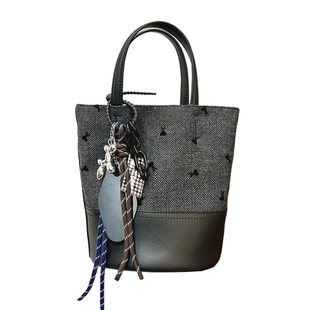 韩版原创设计时尚百搭黄麻真皮水桶包轻奢头层牛皮手提单肩斜挎包