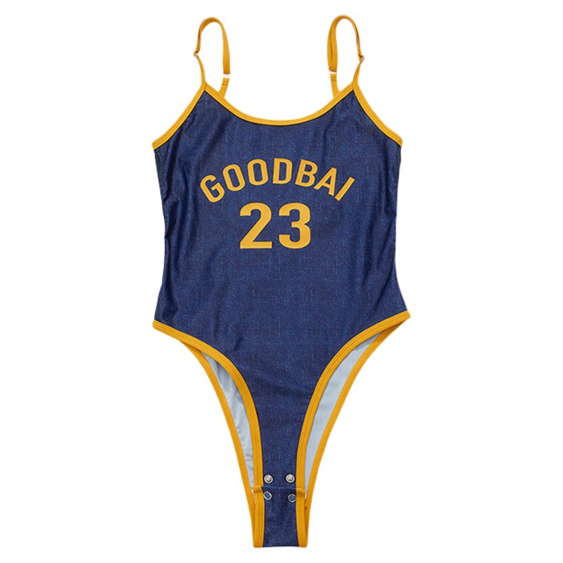 GOODBAI 牛仔印花复古紧背心吊带