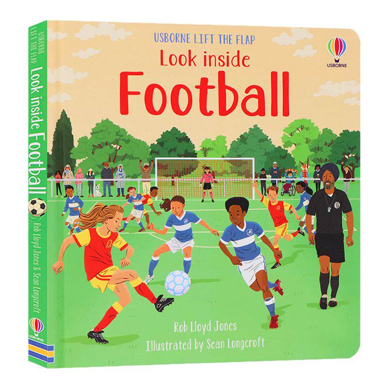 偷偷看里面系列 揭秘足球 英文原版绘本 Usborne Look Inside Football 儿童认知英语启蒙图画纸板翻翻书 学习足球的历史 尤斯伯恩