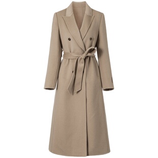 艺之卉row系大衣全羊毛双面呢知识分子风双排扣大衣保暖外套