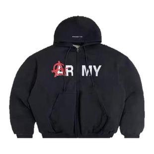 双面穿迷彩棉服GRAILZ LEARL廓形面包服反穿连帽卫衣军绿拉链夹克