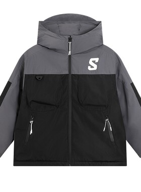 户外撞色运动加厚防水冲锋衣棉服