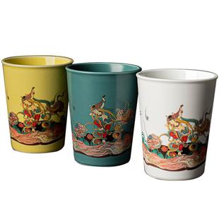 容山堂乐舞敦煌珐琅彩陶瓷主人杯茶杯套装办公杯绿茶杯功夫茶具