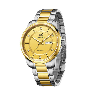 上海牌全自动机械表40.5mm商务夜光防水国产钻石腕表正品3022
