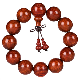 赞比亚血檀20mm佛珠手串精品同料顺纹高油密媲美檀香小叶紫檀手链